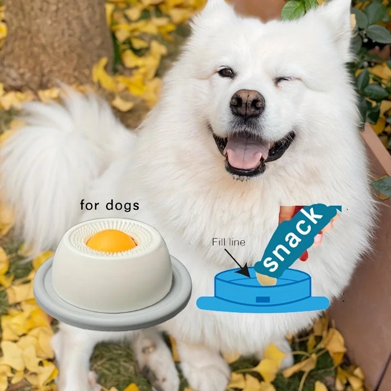Lick Toy Interactiv Slow Feeder pentru Câini și Pisici — Cu Minge Rotativă