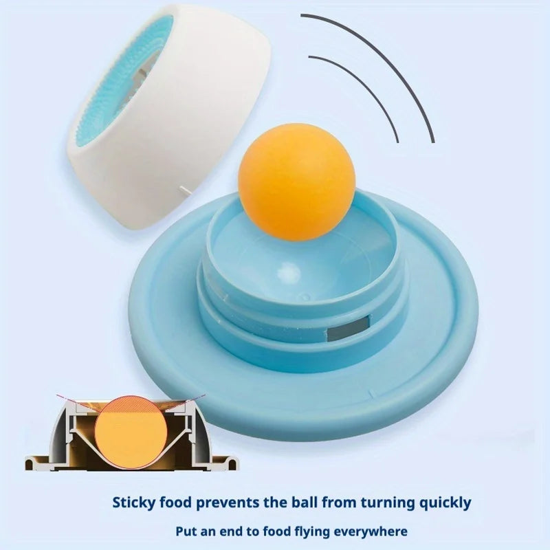 Lick Toy Interactiv Slow Feeder pentru Câini și Pisici — Cu Minge Rotativă