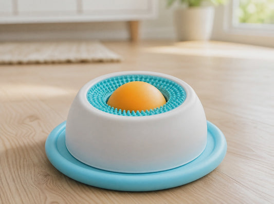 Lick Toy Interactiv Slow Feeder pentru Câini și Pisici — Cu Minge Rotativă